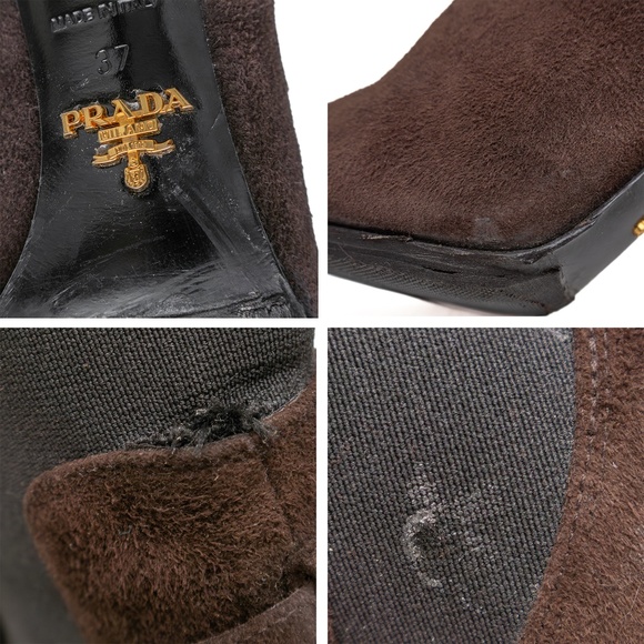 Prada Women’s Brown Suede Stiletto Ankle Boots – Size EU 37 (US 6.5 – 7) - Picture 10 of 10